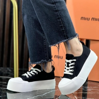 Кеды женские MIU MIU на лето текстильные черные 36-40 BU2731