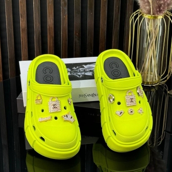 Сабо женские на лето CROCS croslite салатовые BU2989