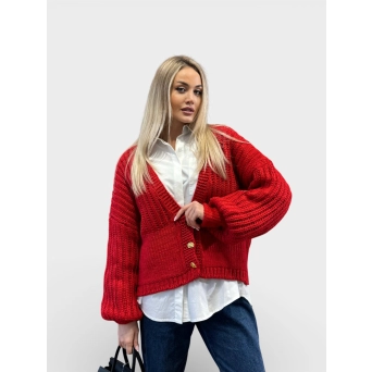 Кардиган вязанный SCHIAPARELLI красный 3452