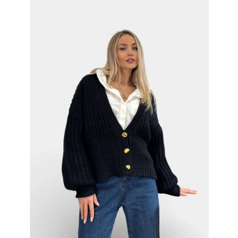 Кардиган вязанный SCHIAPARELLI черный 3455