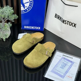 Сабо женские BIRKENSTOCK на лето замшевые зеленые 36-40 BU2822