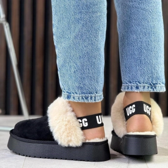 Угги женские без пятки UGG зимние черные замшевые 36-41 BU2841