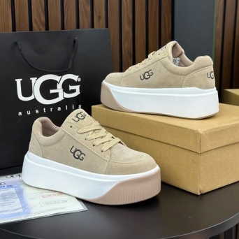 Кроссовки женские UGG спорт натуральная замша бежевые PR3064