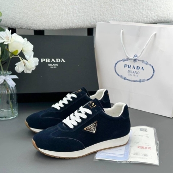 Кроссовки женские PRADA спорт натуральная замша синие PR3069