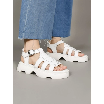 Босоножки женские летние натуральная кожа белые 105 Beyaz