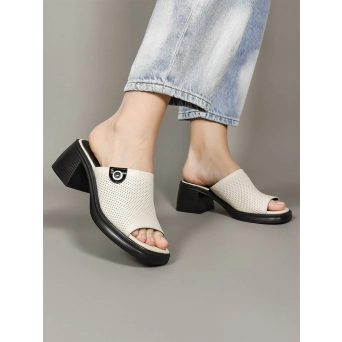 Сабо женские летние натуральная кожа бежевые 128-23