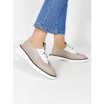 Лоферы женские летние натуральная кожа бежевые 142-18-02-12 Лоферы женские летние натуральная кожа бежевые 142-18-02-12