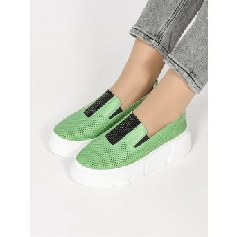 Слиперы женские летние натуральная кожа зеленые 163-241-212 Слиперы женские летние натуральная кожа зеленые 163-241-212