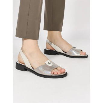 Босоножки женские летние натуральная кожа серебристые 250-104-39-03 Босоножки женские летние натуральная кожа серебристые 250-104-39-03