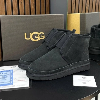 Угги мужские зимние UGG натуральная замша черные PR3046