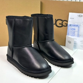 Угги мужские зимние UGG высокие натуральная кожа черные PR3048