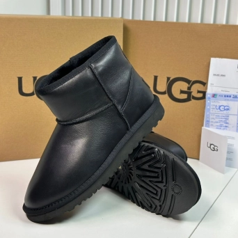 Угги мужские зимние UGG натуральная кожа черные PR3049