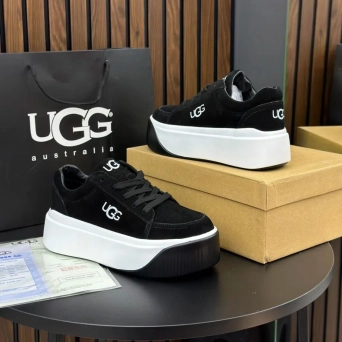 Кроссовки женские UGG спорт натуральная замша черные PR3065