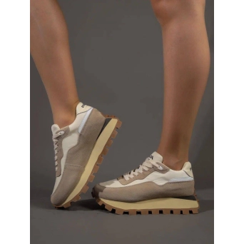 Кроссовки женские брендовые натуральная кожа бежевые 3642 Кроссовки женские брендовые натуральная кожа бежевые 3642