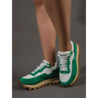 Кроссовки женские брендовые натуральная кожа зеленые 36432 Кроссовки женские брендовые натуральная кожа зеленые 36432