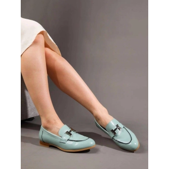 Лоферы женские брендовые натуральная кожа бирюзовые 3648 Лоферы женские брендовые натуральная кожа бирюзовые 3648