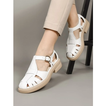 Босоножки женские летние натуральная кожа белые 1911 Beyaz Босоножки женские летние натуральная кожа белые 1911 Beyaz