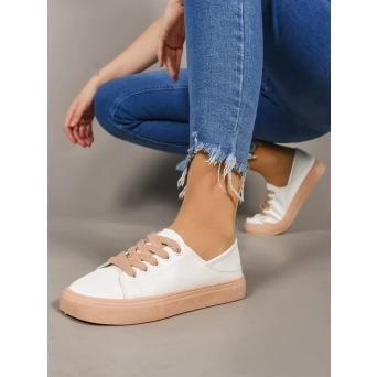 Кеды женские искусственная кожа белые 2011-5 Кеды женские искусственная кожа белые 2011-5