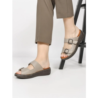 Сабо женские летние натуральный кожа капучино 3020-08