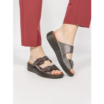 Сабо женские летние натуральный кожа серебристые 3020-13