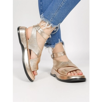 Босоножки женские летние натуральная кожа бронзовые 3604-28