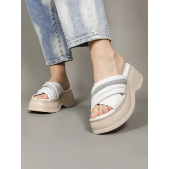 Сабо женские летние натуральная кожа белые 4147 Beyaz